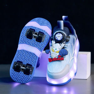 Four-Wheeled Rolling Shoes with LED
