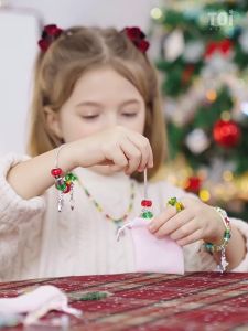 Noel vòng tay charm bé tự làm thủ công đón Giáng Sinh DIY Bead Gift Christmas làm quà tặng xinh xắn