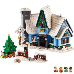 MINISO 1445PCS creative winter village Santa Claus visiting building blocks City street view assembly Christmas childrens gifts