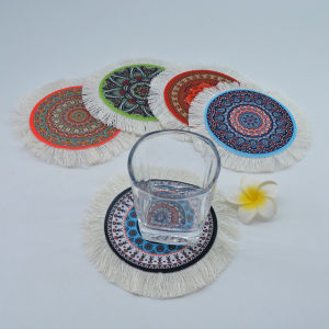 Dunhuang Aljion round Tea Cup Mat Persian Carpet Artistic Vintage Middle East Style Ethnicity Trend Cultural Creative