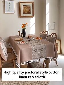 Tassel Embroidered Table Cloth / Taplak Meja Makan Tebal Renda Rumbai KUALITAS PREMIUM