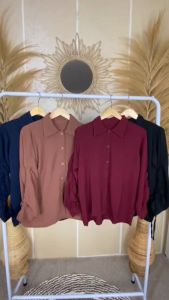 Rucia Blouse Crinkle Airflow Kemeja Wanita Lengan Serut