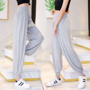 Quần Tập Yoga Modal Cạp Cao Cho Nữ Mùa Hè Rộng Rãi Quần Thể Thao Dài Quần Múa Quần Dài Thường Ngày Quần Ống Rộng