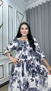 Semok Pita Jesula – Dress Katun Rayon Anggun Pita Dada & Bawah Rempel