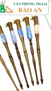 Quản bút chéo gỗ Bút mài thầy Ánh gắn ngòi viết thư pháp