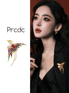 Elegant Phoenix Brooch Pin Womens Fashion Design High End Luxury Minimalist Style Alloy Silver Gold Plated Animal Pattern