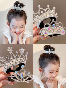 เครื่องประดับผมมงกุฎลูกปัดสำหรับเด็กผู้หญิง วันเกิด ทรงหางม้า คลิปผม มงกุฎเจ้าหญิง ทรงหัวกลม เครื่องประดับผมสไตล์เกาหลี