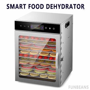 Smart Dehydrators for Food and Jerky with 24H Timer and Light 6 Drying Racks 30-90 ℃ Vegetable Fruit Dehydrator with Touchscreen Control and Visible Window for Home Commercial Use