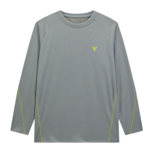 Veidoorn | Veidoorn Mens Long‑Sleeve Sports T‑Shirt Spliced Mesh Design Loose Fit Athletic Top for Hiking Trekking Gym Workout Outdoor