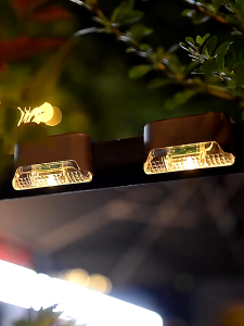 COD 4 PCS Lampu Hias Taman Tangga Jalan Atap Tenaga Surya Panel Solar Sensor Cahaya IP44 Warm White