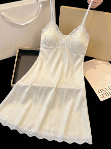 V.C.I | Silk-like Padded Spaghetti Strap Dress Sleepwear