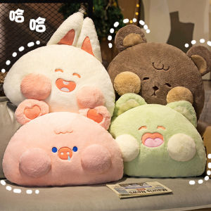 Trendy Cartoon Semi-Circular Bedside Pillow Childrens Tatami Cushion Soft Backrest Removable Cover round Shape Plush Material