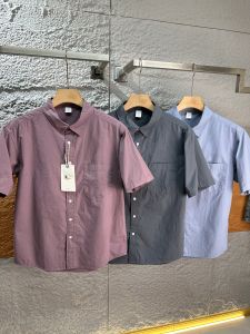 Washed Pure Cotton Short Sleeve Shirt Casual Loose Mens Summer New Style Breathable Loose Fit Half Sleeve Casual Shirt