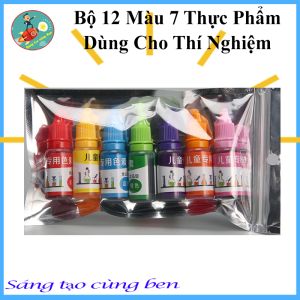 Thí Nghiệm Khoa Học - Hộp 10ml 7 mầu thực phẩm sắc tố Nước Dầu Bùn mầu Pha lê Chất nhờn. Dụng cụ đồ chơi khoa học