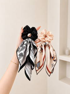 JIUDUOLAN | French Ribbon Bow Hair Scrunchie
