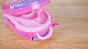 3 in 1 Frozen Makeup Dresser Toy Set Girl Princess Makeup Suitcase Trolley Childrens Gift