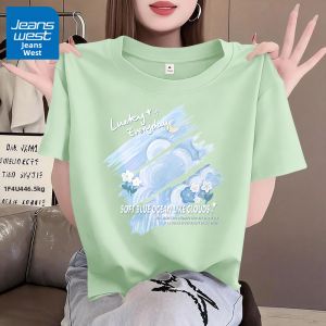 Jeanswest | Áo Thun Dáng Rộng Tay Ngắn Thời Trang Mùa Hè