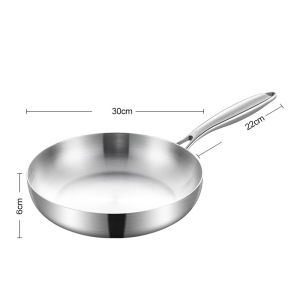 316 Stainless Steel Frying Pan Non-Stick Pan Fried Steak Pot Uncoated Home Kitchen Cookware For Gas Stove and Induction Cooker