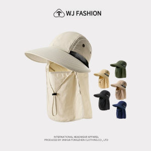 【WJ】Full Face Sun Protection Integrated Neck Protection Face Shield for Women Big Head Circumference Fishing Mountaineering Fishermans Hat