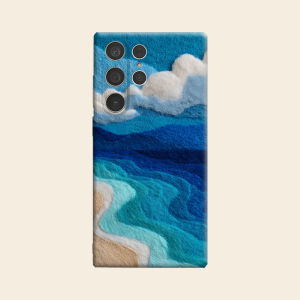Felt Ocean Scenery Luxury Fashion Full Lens Protective Case for Samsung Galaxy S26 S25 S24 A56 A36 Plus Ultra