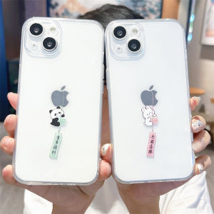 Creative Couple Protective Phone Case  13Promax 15New 12Mini 11 16 17 Anti-Fall Transparent Soft Shell Silicone