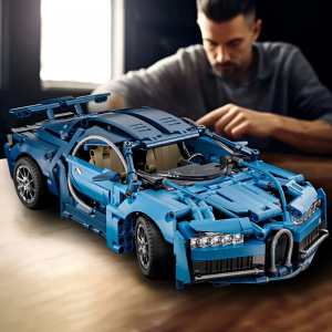 1690 Pieces Blue Sports Car Toy Model - Fashion Design Cultivate Creativity and Hands-On Ability Suitable for Daily Entertainment