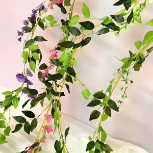 1/5PCS Artificial Flowers 2M Hydrangea Leaf Vine Wedding Decorative Plants Wall Arrangement Home Bathroom Decoration Accessories