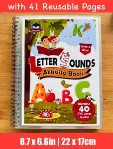 Letter Sounds Activity Book for Kids | 41 Wipe Clean Pages with Marker | Preschool and Kindergarten Learn to Read