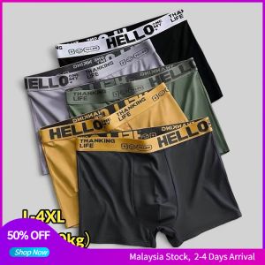 Boxer Underwear Men Boxer Cotton Comfortable Breathable Boxer Men’s Boxer Shorts Seluar Dalam Lelaki 时尚纯色男士内裤活力腰带舒适平角裤( 5pcs )