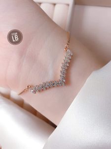 RinaXp- Gelang Serut Aurel Permata Diamon Zirconia Bahan Titanium Stainless Steel Import Anti Karat Fashion Jewellry Korea