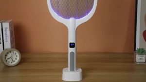 XIAOTREE 4000V Rechargeable Electric Mosquito Racket Detachable Handheld Auto Swat Mode Type-C Rechargeable Electric Fly Swatter