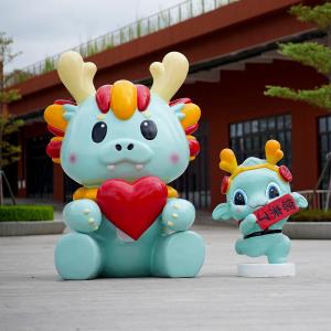 Creative Year of the Snake New Year Decoration Sculpture Outdoor Garden Landscape Modern Minimalist Style Handmade Glass Fiber