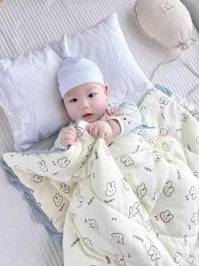 Doudou Newborn Baby Fall and Winter Newborn Small Quilt Gauze Blanket Childrens Blanket Babys Blanket Kindergarten All Year Round