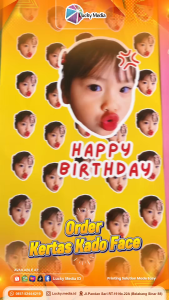 Kertas Kado Custom Face Foto Muka Sendiri Idol KPOP Gift Wrapping Paper Birthday Desain Wajah