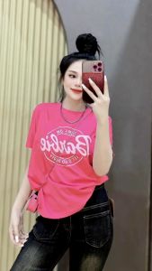 Áo thun cotton Thái nữ Phom Vừa phối chữ Nổi ( Mã Thái Barbie )