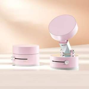 เฮลลาริโอ ที่วางโทรศัพท์มือถือในรถยนต์ขาตั้งหมุนถ้วยดูดแม่เหล็กที่ถอดออกได้แบบปรับได้ สากล ต่อต้าน-เขย่า สองด้านพับสูญญากาศโทรศัพท์สนับสนุนวงเส