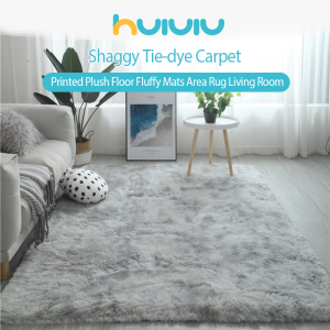 Zeen Shaggy Tie-dye Carpet Printed Plush Floor Fluffy Mats Area Rug Living Room Mats