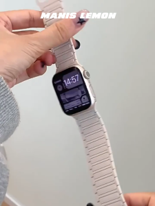 Manis Lemon สายนาฬิกาข้อมือ Magnetic for Smart Watch band Series 11 10 9 8 3 5 4 SE 2 Ultra 49 46 45 44 40 41 38 42 mm มม.