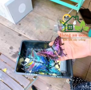 TT746 -mô hình bướm màu DIY trang trí tết nhánh cây tiểu cảnh bonsai cây để bàn size cánh rộng 10cm - nhớ xem mô tả