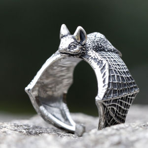 New Design Stainless Steel Bat ring Detailed Punk Biker Animal Jewelry High Quality Gift Accessories for gift free shipping