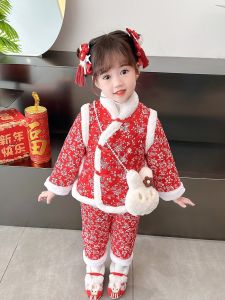 เสื้อผ้าเด็กผ้าฝ้ายหนาฤดูหนาว ชุดไปไหว้ปีใหม่ เสื้อผ้าเด็กผู้หญิง ชุดกันหนาว ฮาราจูกุ เสื้อผ้าเด็กผู้หญิง