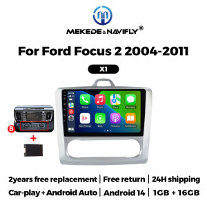 2026 NEW Car Radio Stereo Wireless CarPlay Screen Android Auto GPS for Ford Focus 2 Mk2 2004 - 2011 Multimedia Video Player RDS