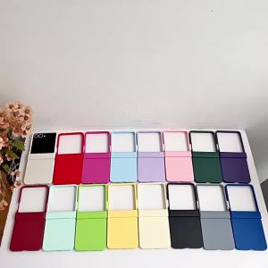 Z Flip7 FE Dopamine Candy Color Matte Phone Case for Samsung Galaxy Z Flip 8 7 6 5 Flip 4 3 5G Hinge Protective Hard Back Cover