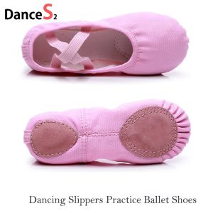 Pink Ballet Dance Shoes Canvas For Girls Kids Children Classic Practise Flat Ballet Shoe  Slippers Dance Flat Shoe