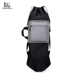 LouisWill Skateboard Carry Bag Oxford Fabric Skateboard Backpack with Front Storage Pocket for Standard Double Kick Skateboard Outdoor Travel Commuting