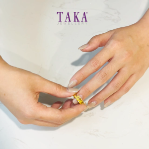 TAKA Jewellery 916 Gold Roman Numeral Ring