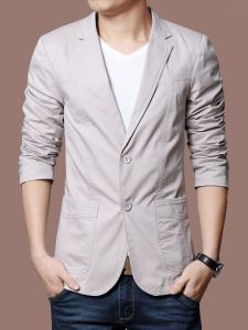 Spring Thin Pure Cotton Men Small Suit K-style Slim Fit Non-Ironing Suit Youth Casual British Single West Outwear