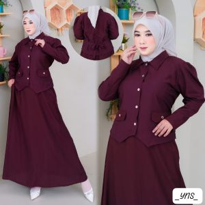 LULA ONE SET BLAZER DAN ROK BAHAN POLO LINEN MODEL KOREAN STYLE TERBARU 2025 SETELAN WANITA KEKINIAN
