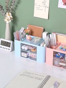 Satu Keluarga Desk Organizer Rak Laci Plastik Tempat Serbaguna C1002 Rak Kotak Makeup Kosmetik