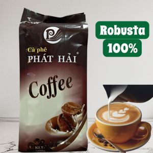 Phát Hải Cà phê Ba Hạt bột nguyên chất hạt rang xây 500g hương thơm tự nhiên vị đậm đà phù hợp pha phin truyền thống